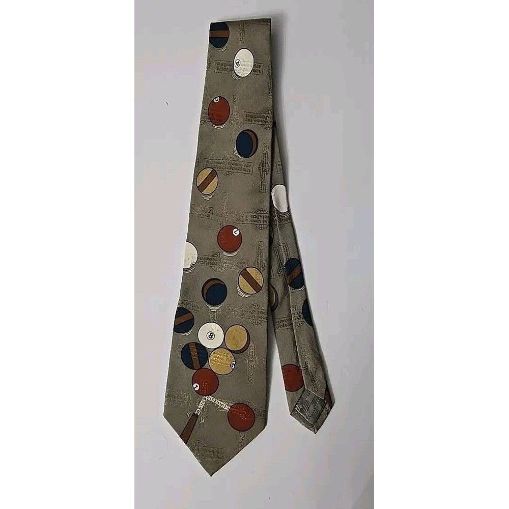 Bugatchi Uomofor Michael Jordan Mens Neck Tie Necktie Silk Pool Billiard‎ Balls